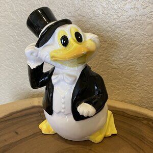 Rare Vintage Made In Japan Quon Quon Ceramic Duck Bank Scrooge Suit Top Hat READ